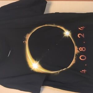Solar Eclipse 4 08 2034 Black Graphic T-Shirt Size Extra Large XL